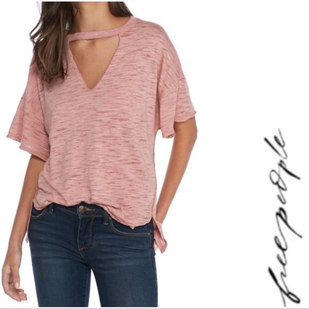 Free People We The Free Short Sleeve Mauve Jordan Burnout Tee Size Medium